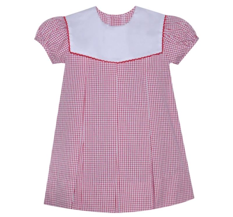 RED REESE DRESS- PICOT COLLAR
