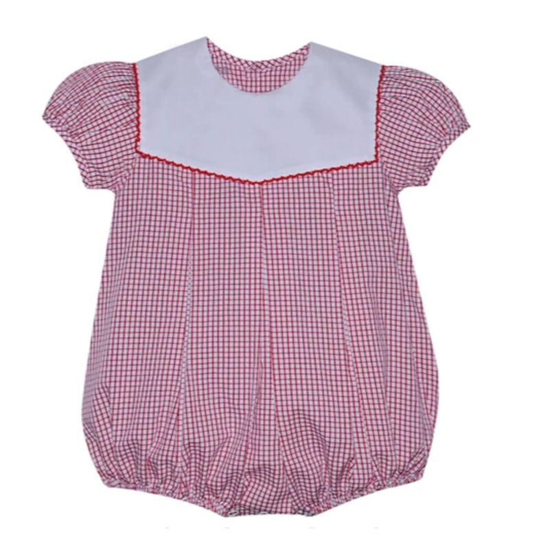 RED REESE GIRL BUBBLE- PICOT COLLAR