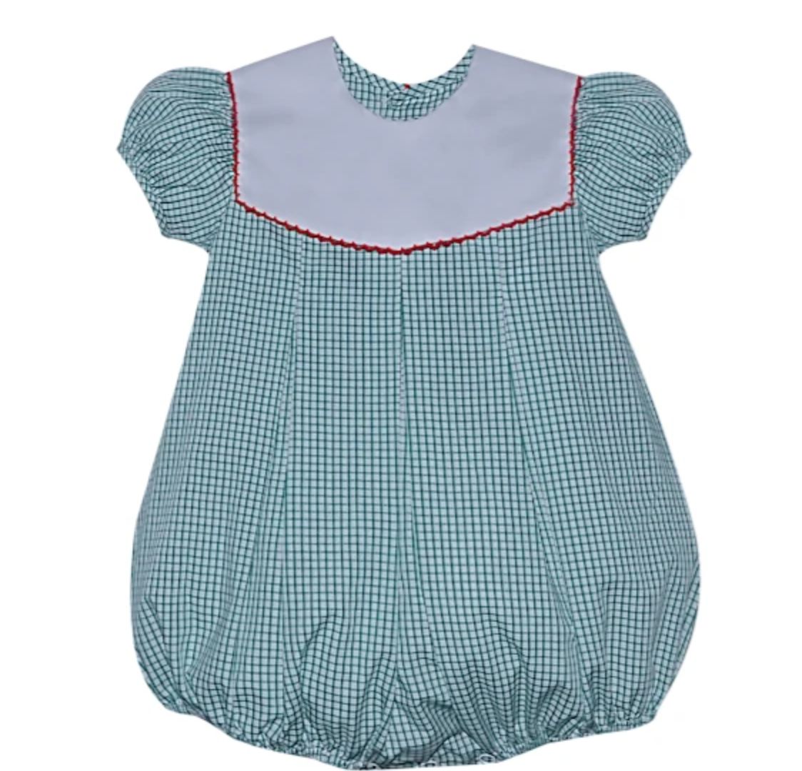 GREEN REESE GIRL BUBBLE- PICOT COLLAR