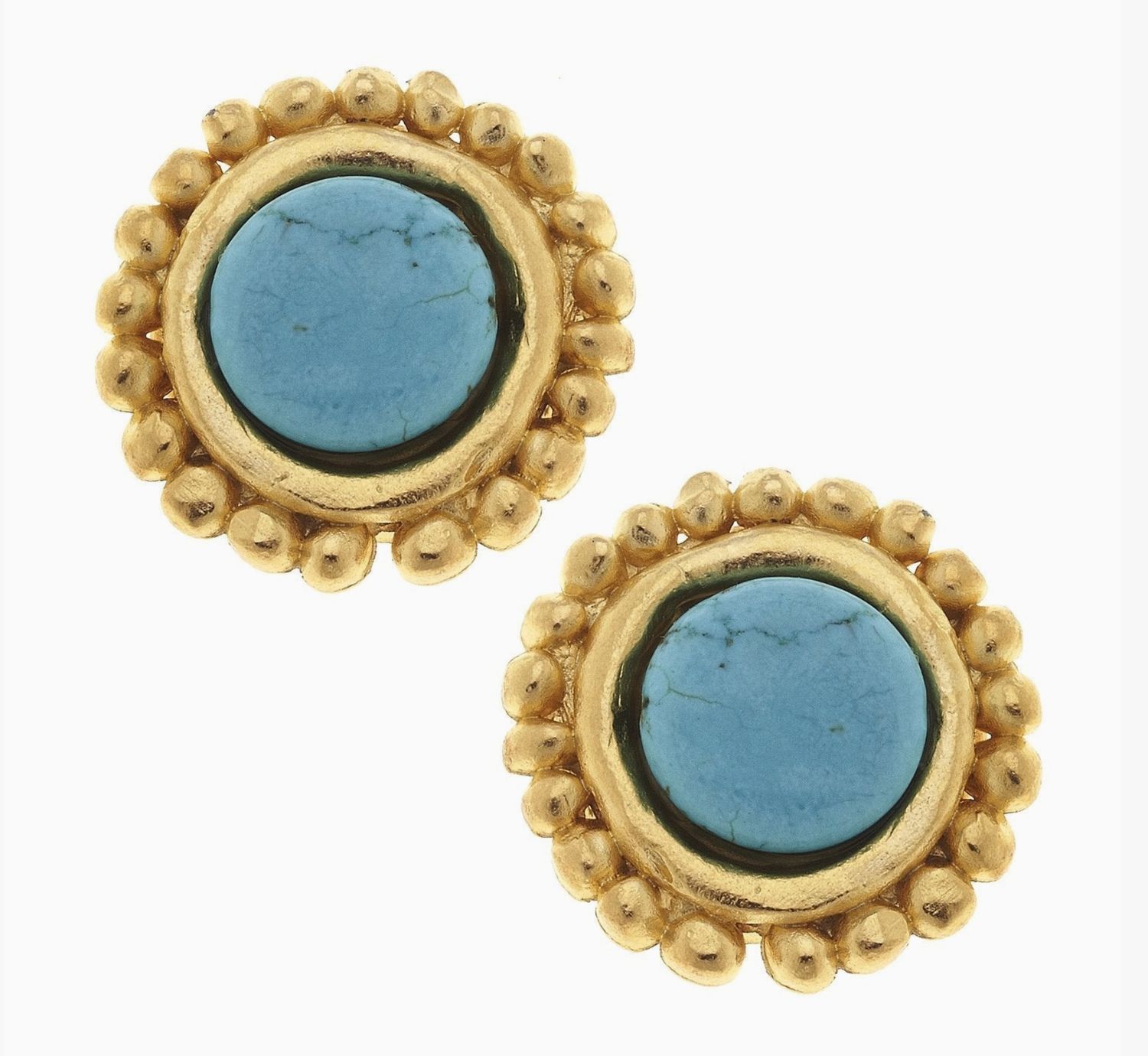 TURQUOISE DOTTED STUDS
