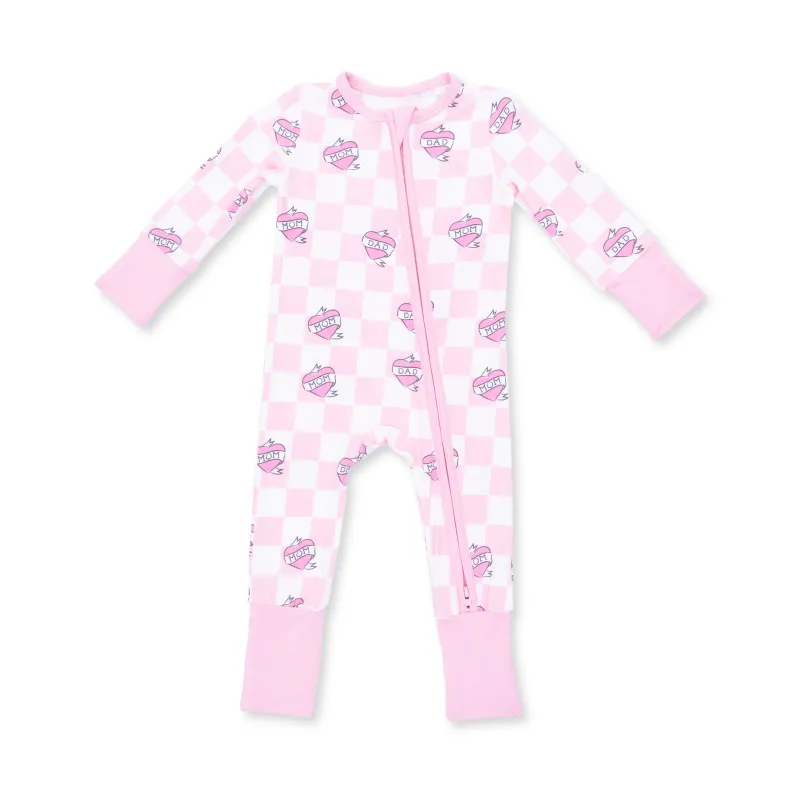 HEART TATTOO CHECK PINK CONVERTIBLE ROMPER