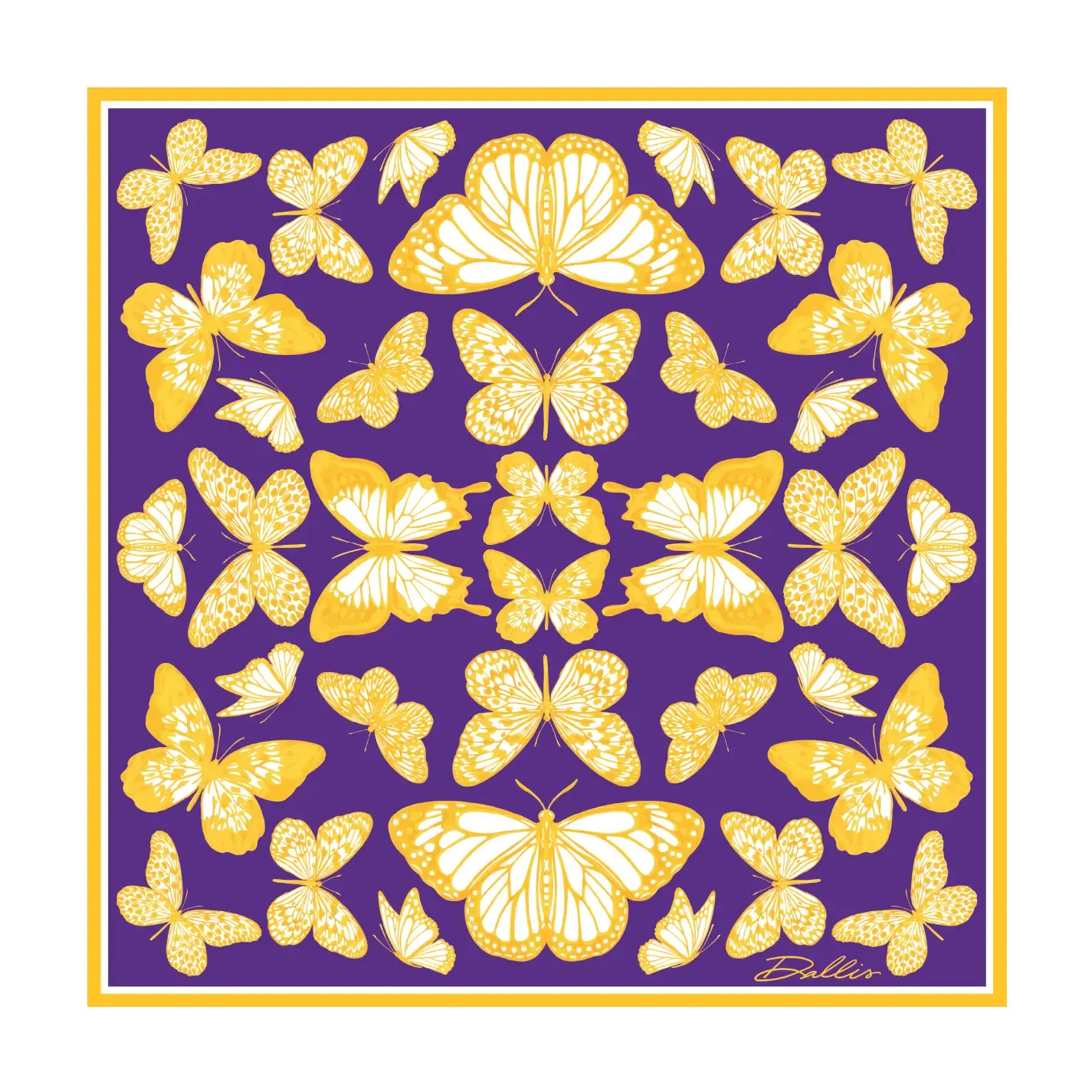 THE MARIPOSA SCARF IN PURPLE &amp; GOLD