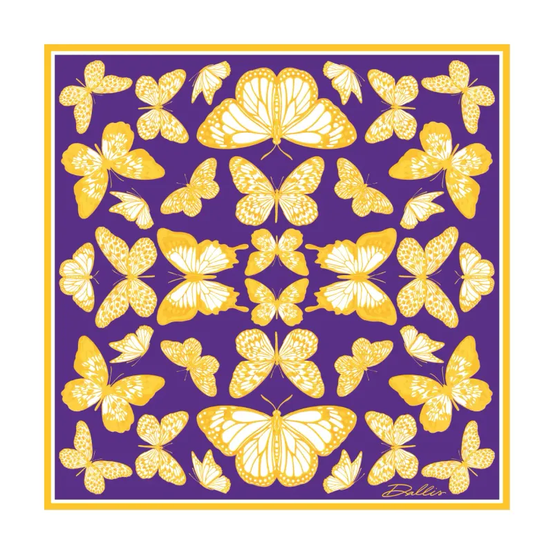 THE MARIPOSA SCARF IN PURPLE &amp; GOLD