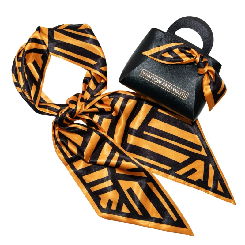 GAME DAY ACCESSORY SCARF- BLACK &amp; GOLD