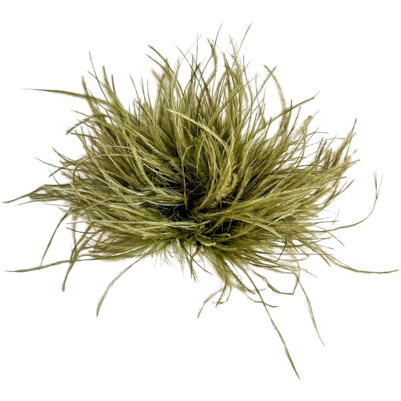 OSTRICH FEATHER POUF- OLIVE