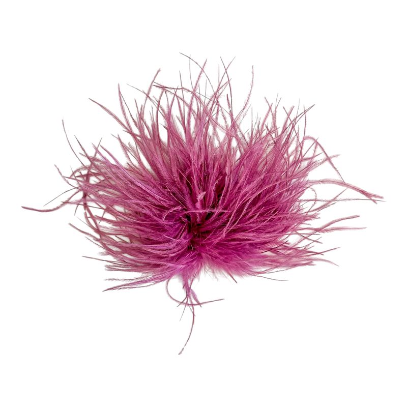 OSTRICH FEATHER POUF- ORCHID