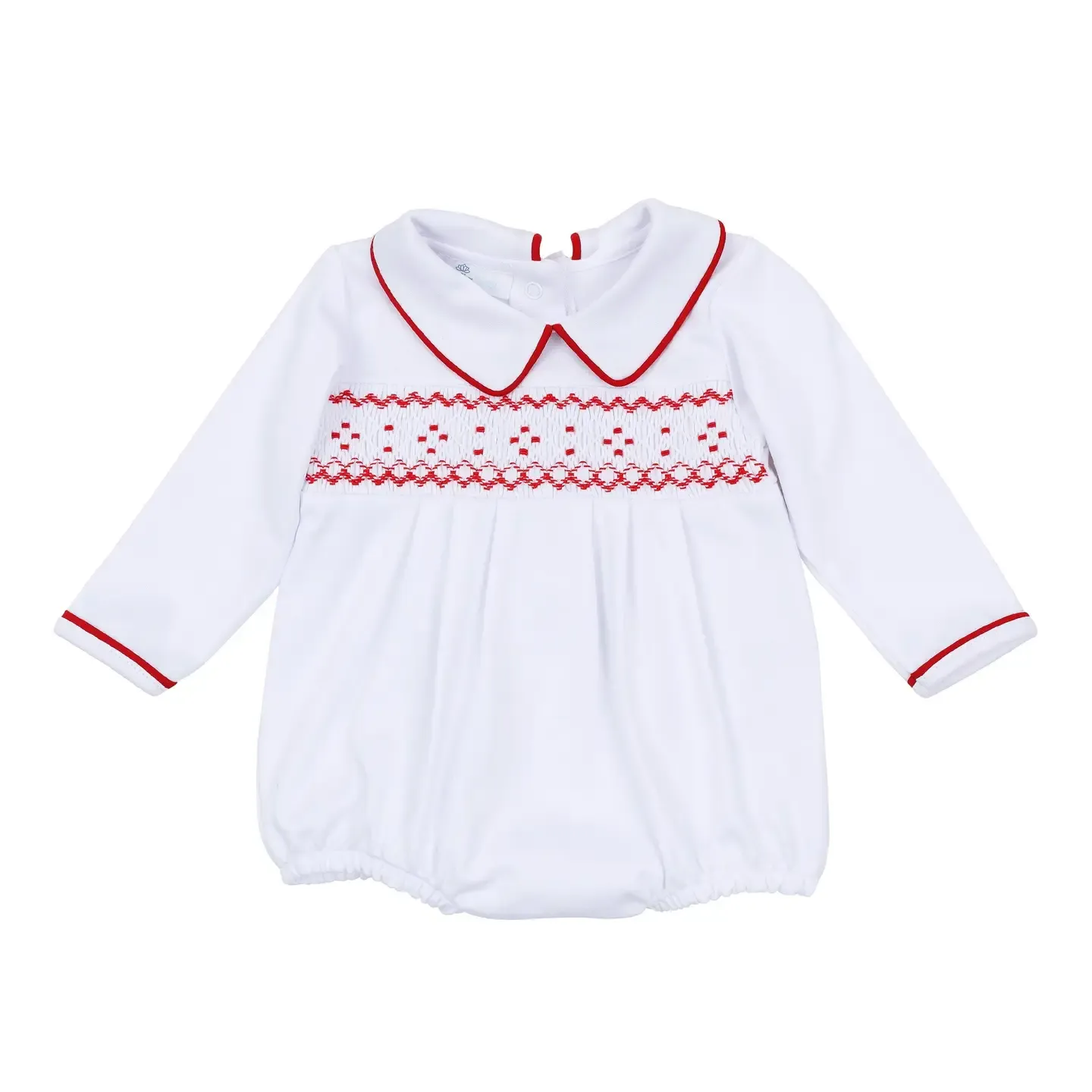 HENRY SMOCKED LONG SLEEVE BOY BUBBLE
