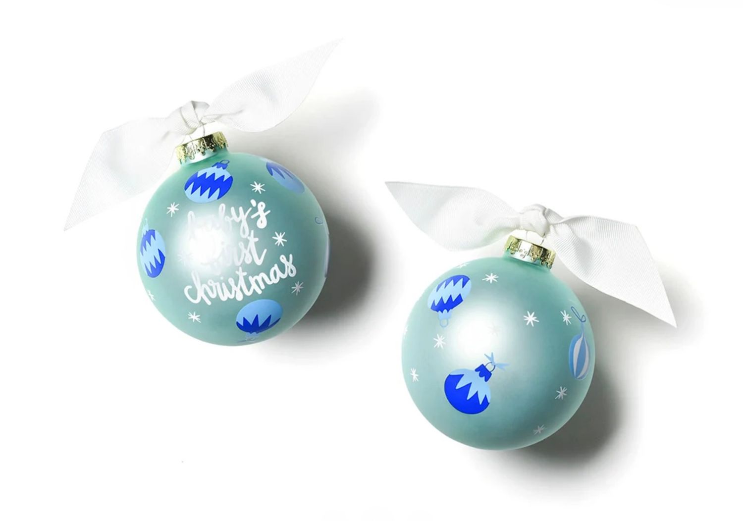 BABY'S FIRST GLASS ORNAMENT- BLUE