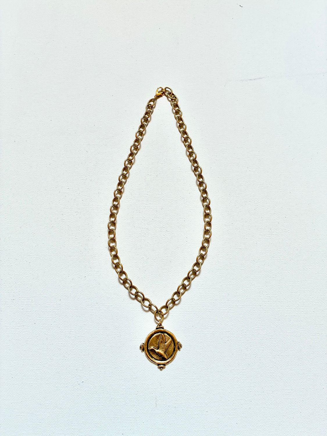 LARGE CHAIN GOLD SIGNATURE DUCK NECKLACE