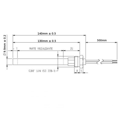 Gloeispiraal Pelletkachel 14 cm / 270 Watt