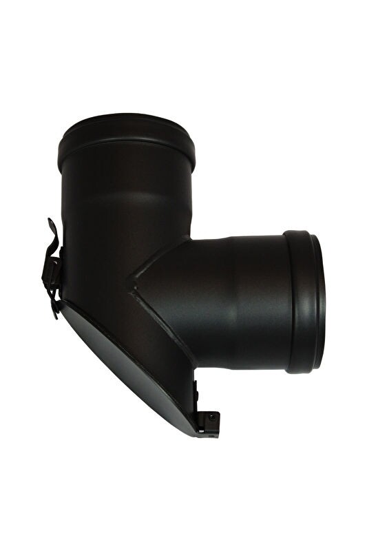 Rookkanaal enkelwandig T-stuk + 45 klep Ø80mm Pelletkachel