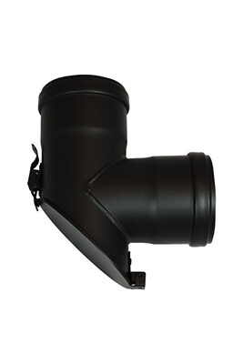 Rookkanaal enkelwandig T-stuk + 45 klep Ø80mm Pelletkachel