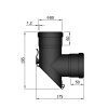 Rookkanaal enkelwandig T-stuk + 45 klep Ø80mm Pelletkachel