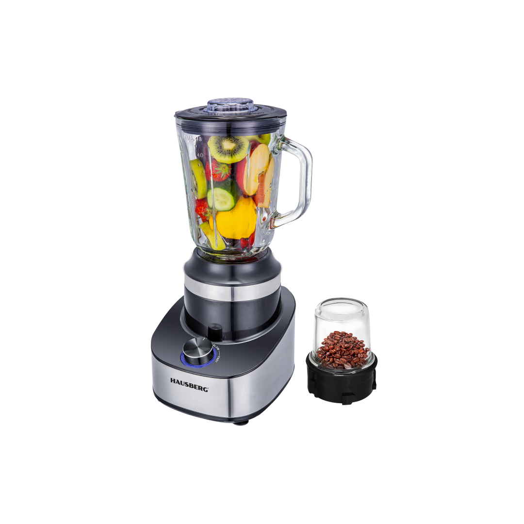 Hausberg Elektrische Stalen Blender Met Glazen Kan HB-7765