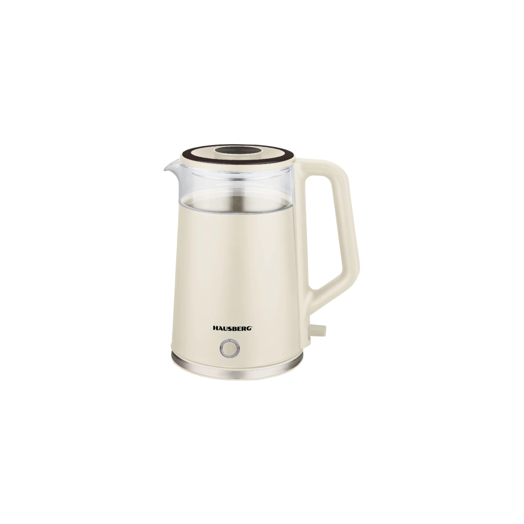 Hausberg Elektrische Glazen Waterkoker Gecoat Beige HB-3619BJ