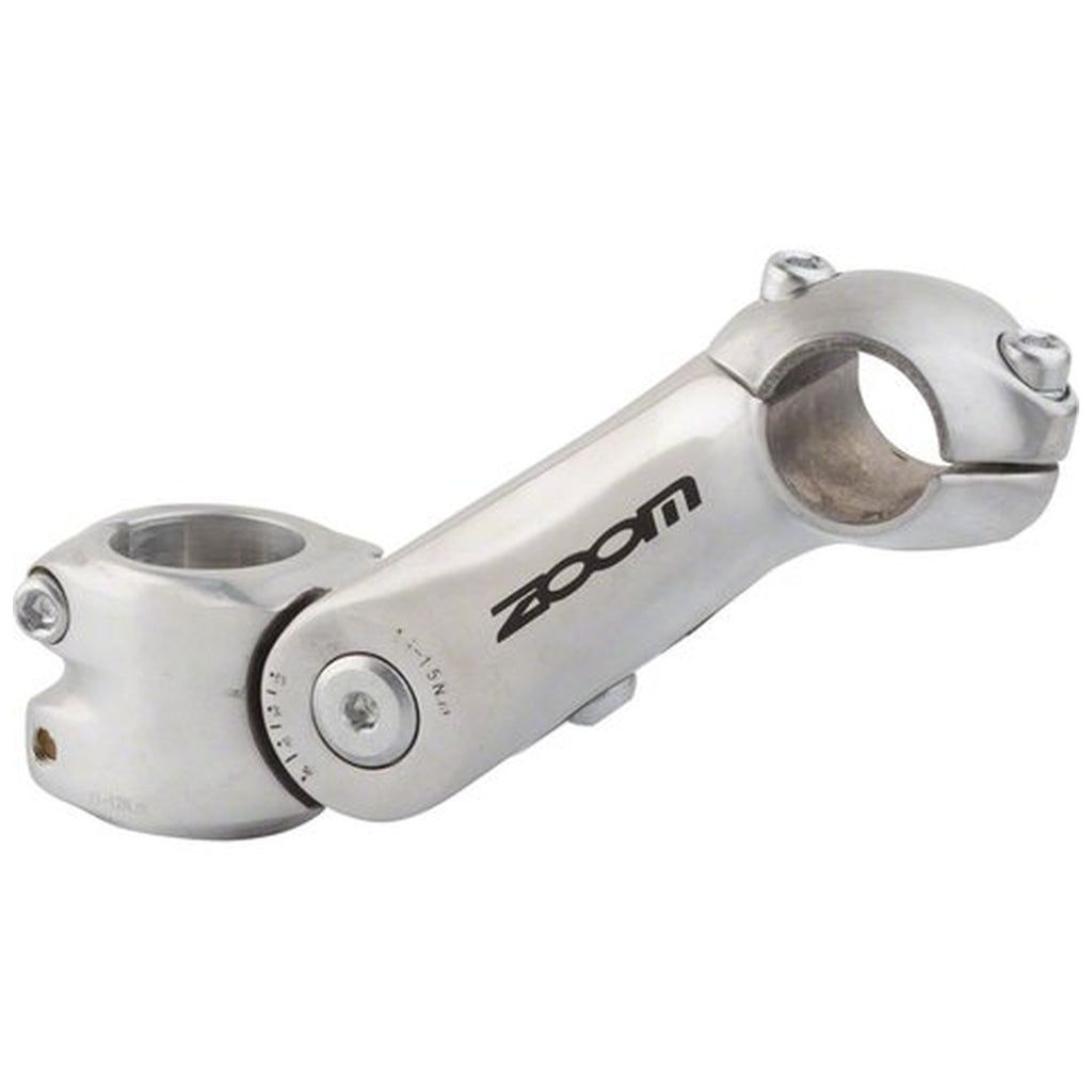 Zoom TDS-C297 Stem - 125mm - 25.4 Bar Clamp - Silver Adjustable 1-1/8"