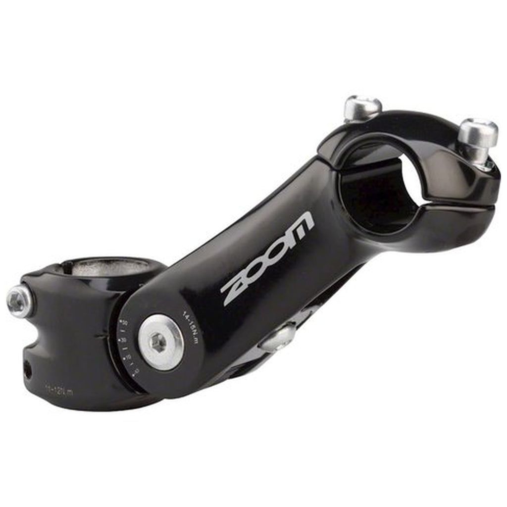 Zoom TDS-C297 Stem - 120mm - 25.4 Bar Clamp - Black Adjustable 1-1/8"