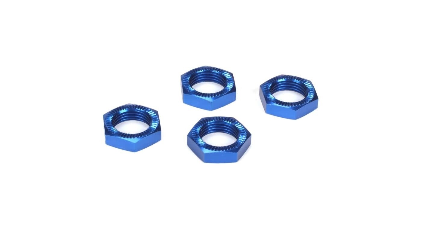 LOSB3227 Wheel Nuts, Blue Anodized (4): 5IVE-T, MINI WRC