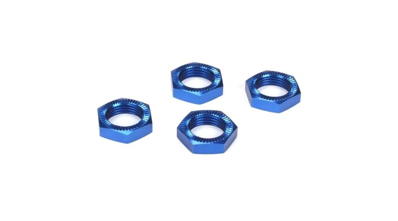 LOSB3227 Wheel Nuts, Blue Anodized (4): 5IVE-T, MINI WRC