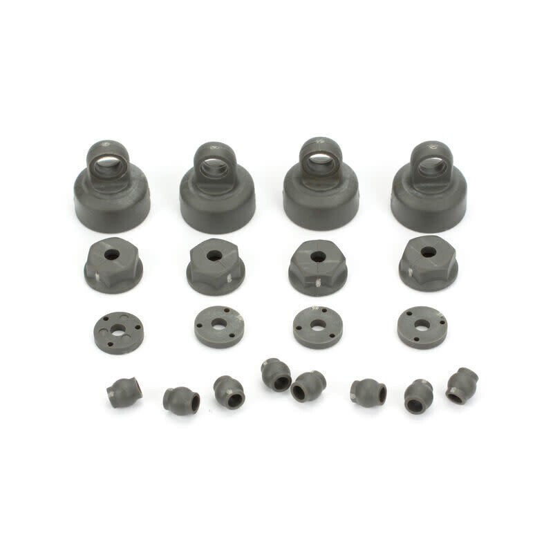 ECX1037 Shock Cap, Piston, Pivot Ball Set: 1:10 2wd All