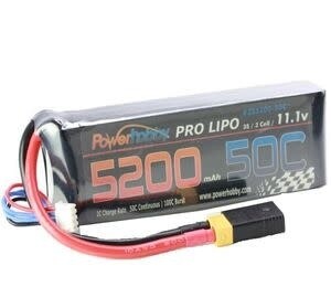 5200mAh 11.1V 3S 50C LiPo Battery with Hardwired XT60 Connector &amp; HC Adapter