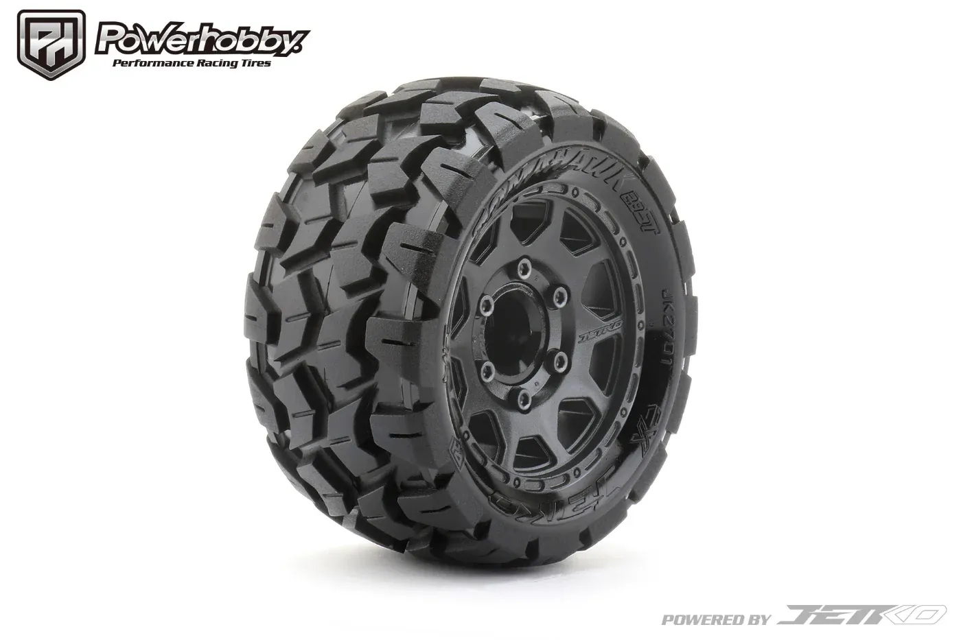 PHB2701CBMSGN Powerhobby 1/10 2.8 ST Tomahawk Belted Tires (2) with Removable Hex Wheels