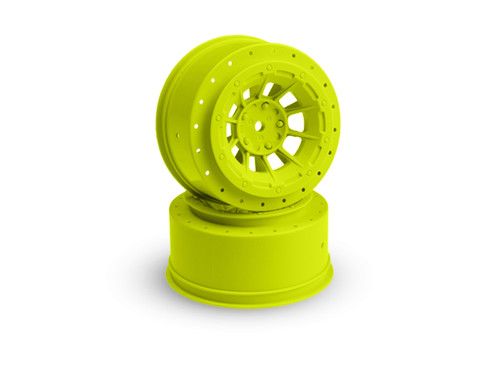 JConcepts 12mm Hex Hazard Short Course Wheels w/3mm Offset (Yellow) (2) (SC5M)