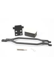 5827X Hold down, battery/ hold down retainer/ battery post/ foam spacer/ angled body clip (allows for installation of taller, multi-cell batteries)