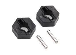 4954 Hex wheel hubs (2)/ axle pins (2.5x12mm) (2)