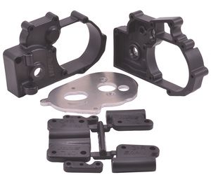 73612 RPM R/C Products Black Gearbox Housing and Rear Mounts for Traxxas 2wd Vehicles