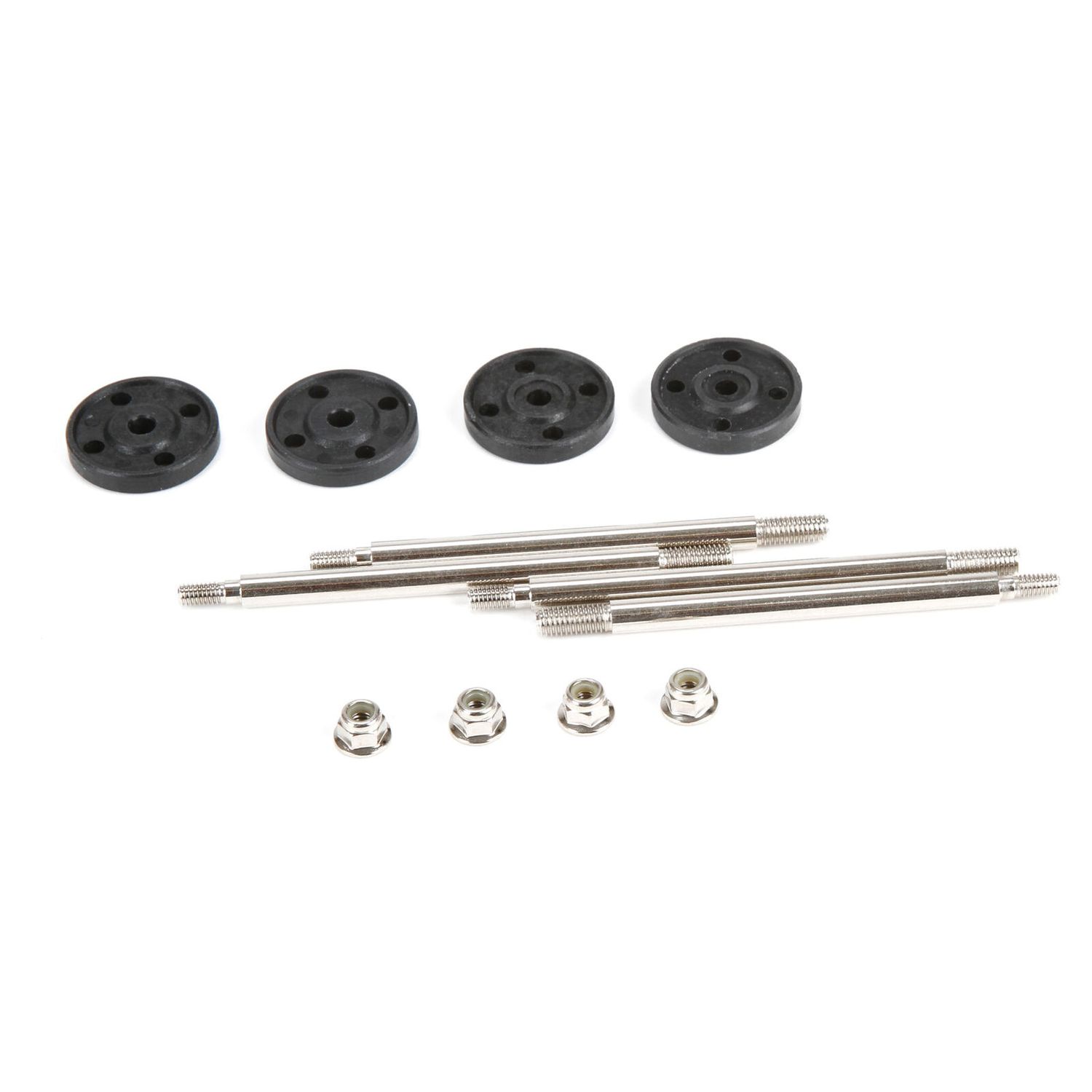 LOS253005 Front/Rear Shock Shaft &amp; Piston Set: MTXL/DBXL-E/DBXL 2.0