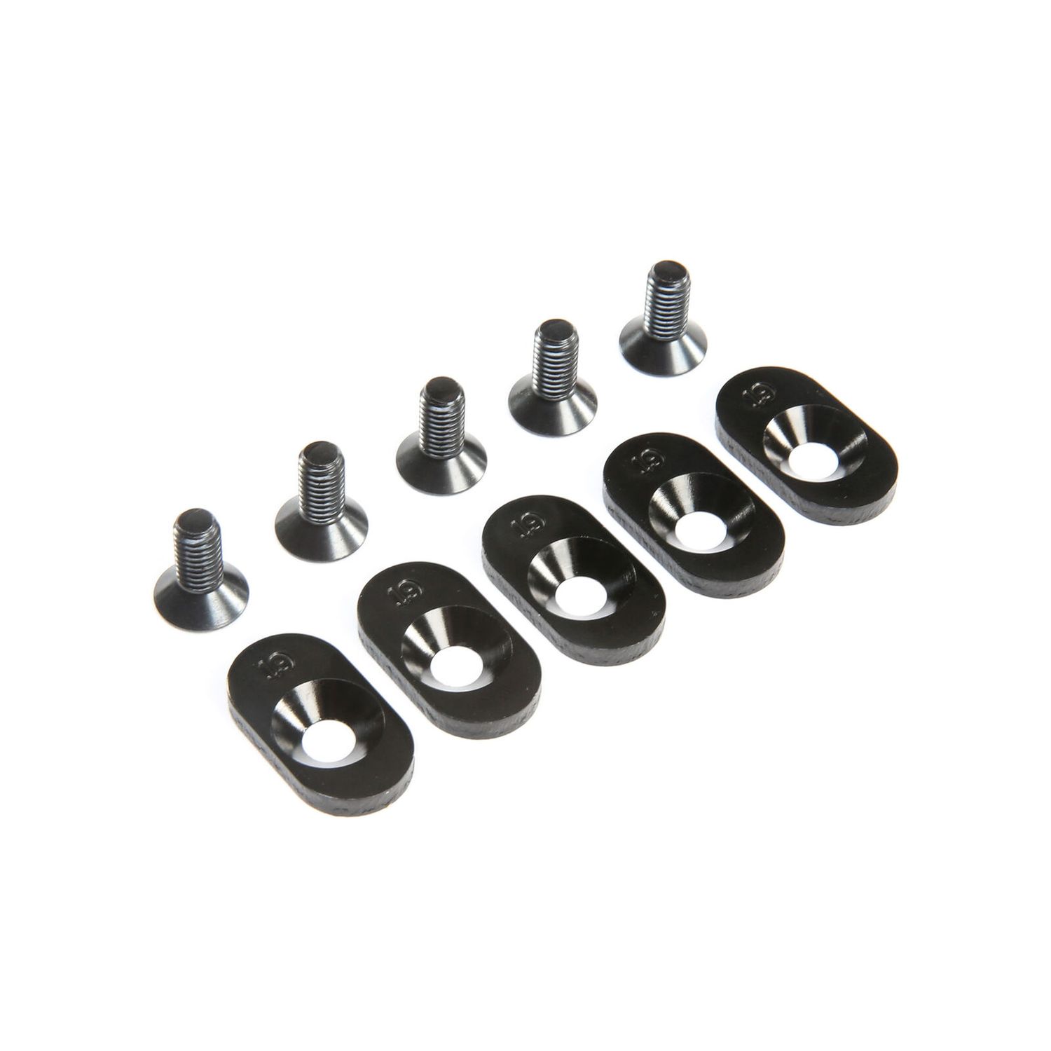 LOS252101 Engine Mount Insert and Screws 19T, Black (5): 5ive-T 2.0 (fits 62T spur)