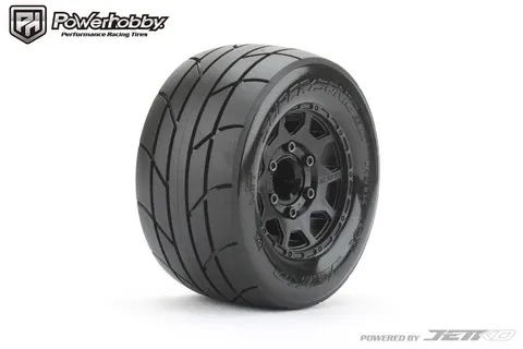 PHB2804CBMSGN Powerhobby 1/10 2.8 MT Super Sonic Belted Tires (2) with Removable Hex Wheels