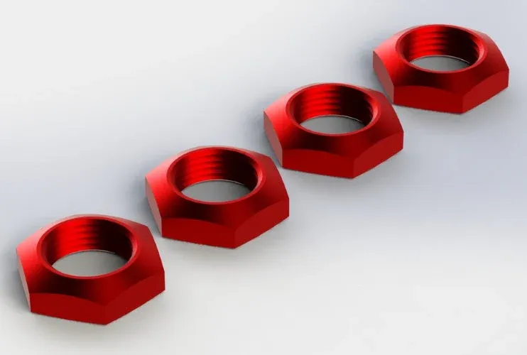 AR330360 Aluminum Wheel Nut 17mm Red Nero (4)