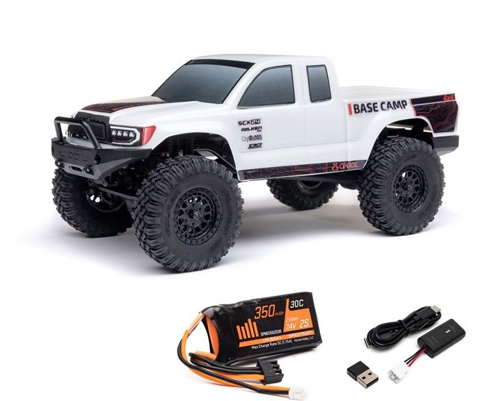 1/24 SCX24 Base Camp 4x4 Rock Crawler Brushed RTR - White