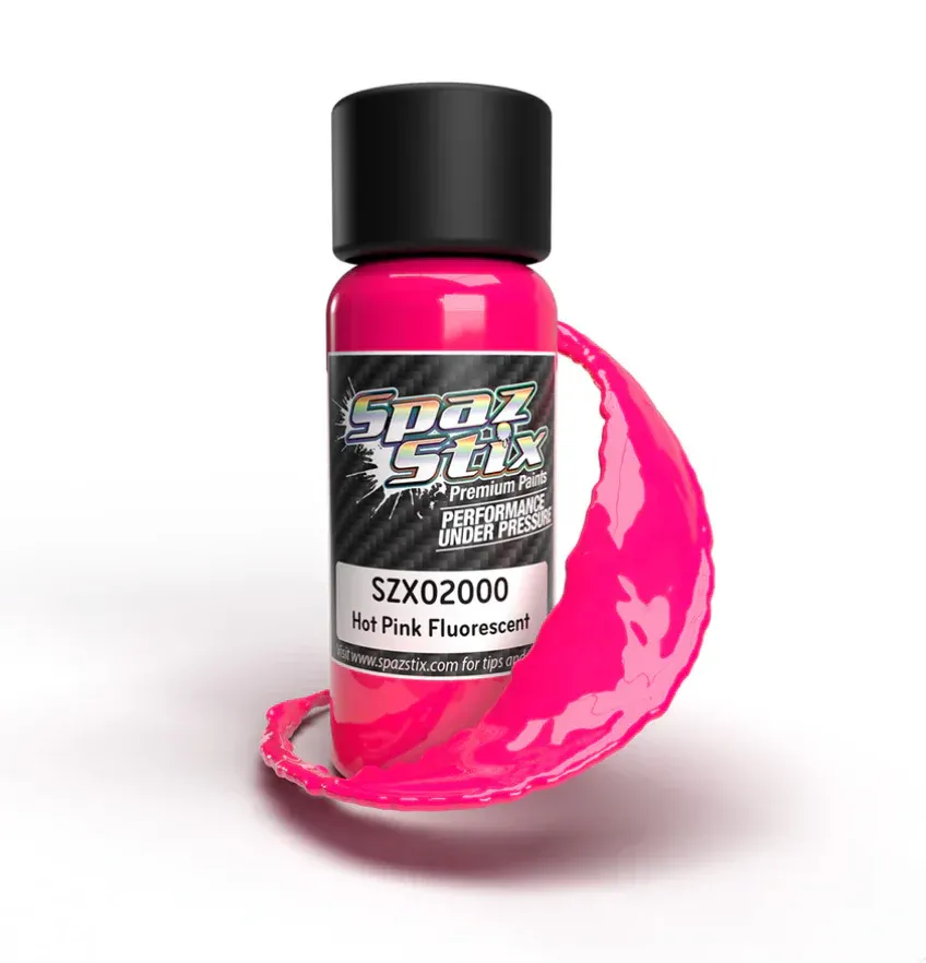 Hot Pink Fluorescent Airbrush Ready Paint, 2oz Bottle