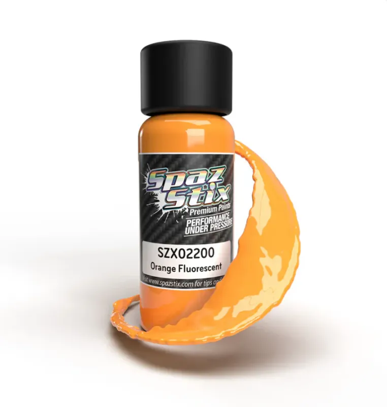 Orange Fluorescent Airbrush Ready Paint, 2oz Bottle