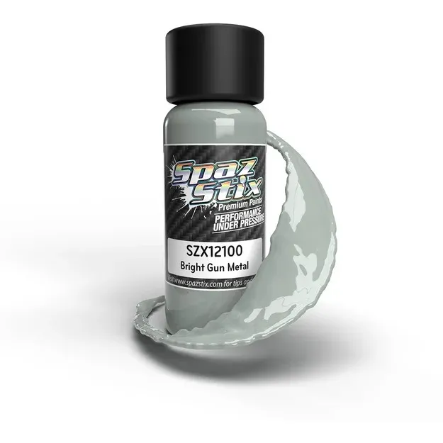 Bright Gunmetal Airbrush Ready Paint, 2oz Bottle