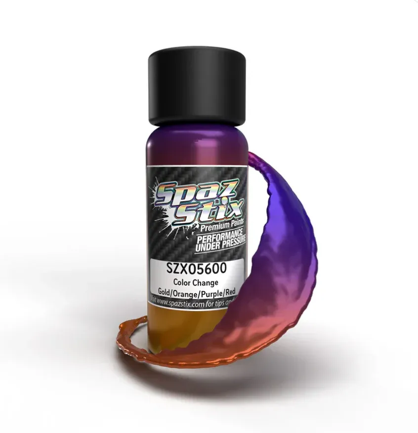 Color Change Airbrush Ready Paint, Gold/Orange/Purple/Red, 2oz Bottle