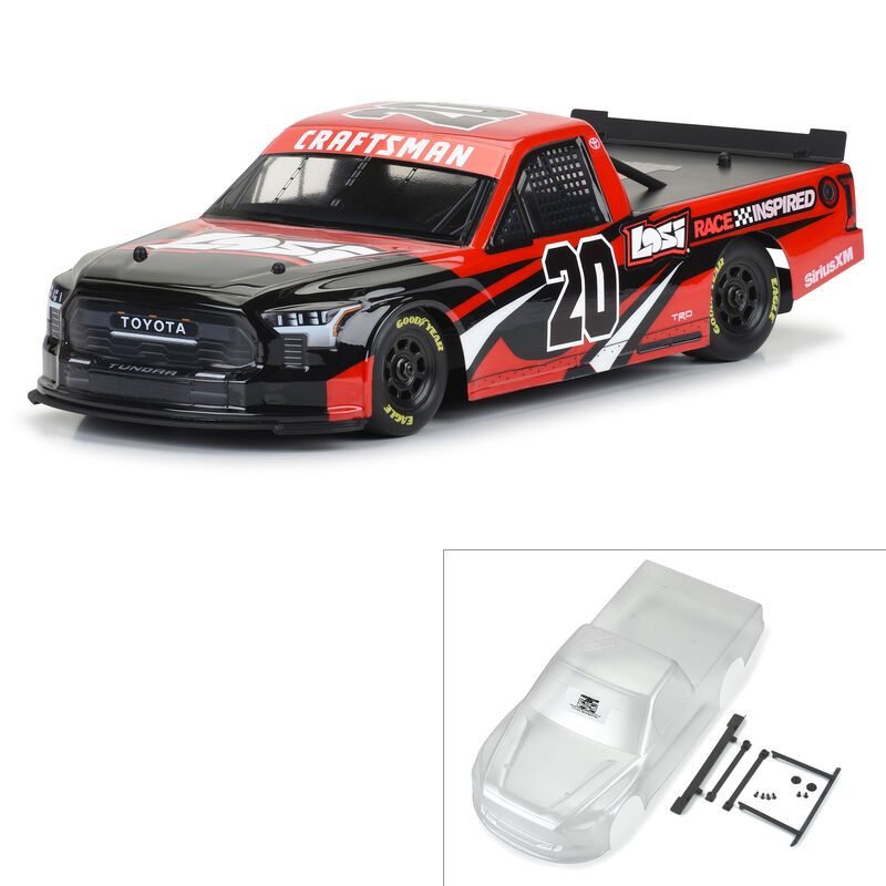 PRO365500 Pre-Cut 2024 Toyota Tundra NASCAR Truck Series Clear Body for Losi NASCAR Race Car