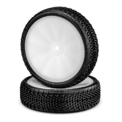 JConcepts Fuzz Bite LP 2.2&quot; Pre-Mounted 2WD Front Buggy Carpet Tires (White) (2) w/12mm Hex (Pink)
