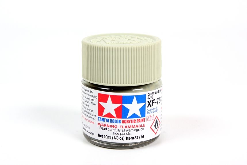 Tamiya Acrylic Mini XF-76 Gray-Green Paint, 10ml Bottle