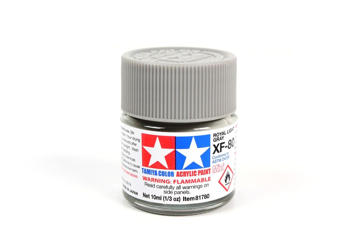 Tamiya Acrylic Mini XF-80 Brittish Navy Gray Paint, 10ml Bottle