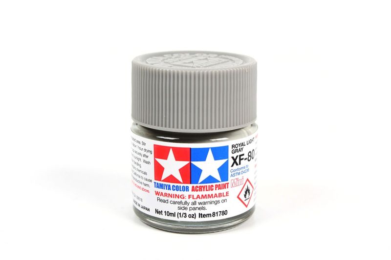 Tamiya Acrylic Mini XF-80 Brittish Navy Gray Paint, 10ml Bottle