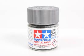 Tamiya Acrylic Mini X-11 Chrome Silver Paint, 10ml Bottle