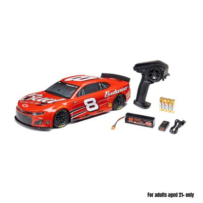 1/12 NASCAR RC Race Car Dale Earnhardt Jr. No. 8 Budweiser Chevrolet ZL1 2S AWD RTR Brushed On-Road (Battery &amp; Charger Included), Red
