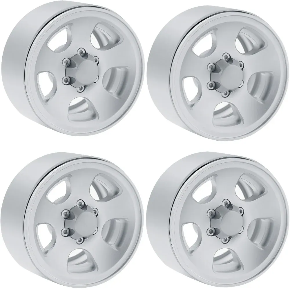 Powerhobby X5 Aluminum 1.9" Beadlock Wheels Silver (4)