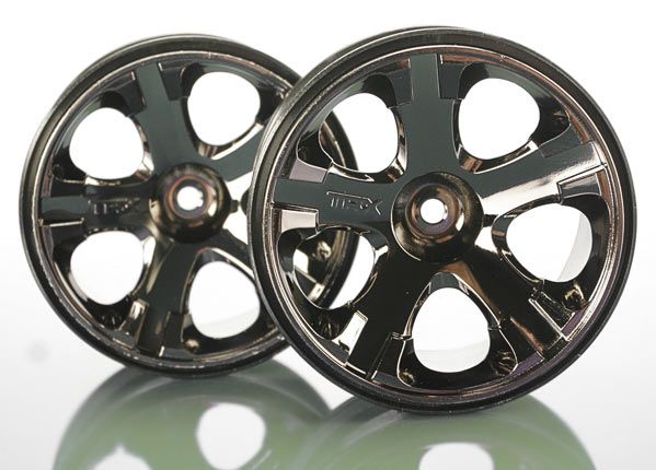 Traxxas 5576A All-Star 2.8&quot; Black Chrome Wheels (2) Nitro Jato