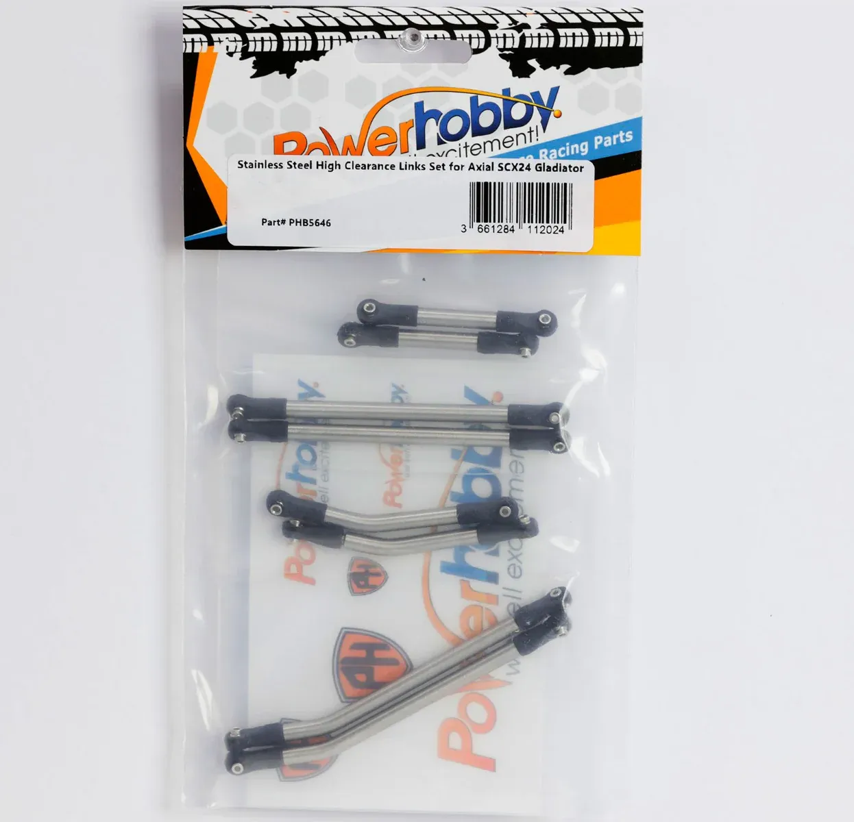 PHB5646 Powerhobby 8PC Stainless Steel High Clearance Links Set Axial SCX24 Gladiator