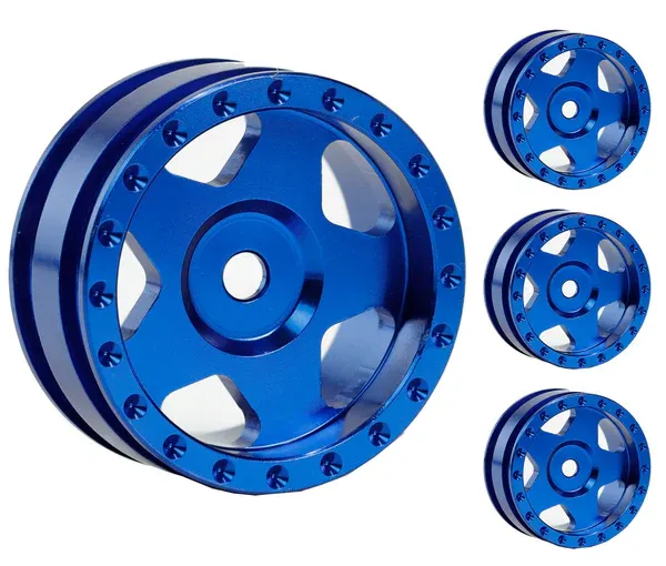 phscx24134-blue Powerhobby Z9 1.0&quot; SCX24 Aluminum Wheels Bronco C10 Jeep 1/24 Blue